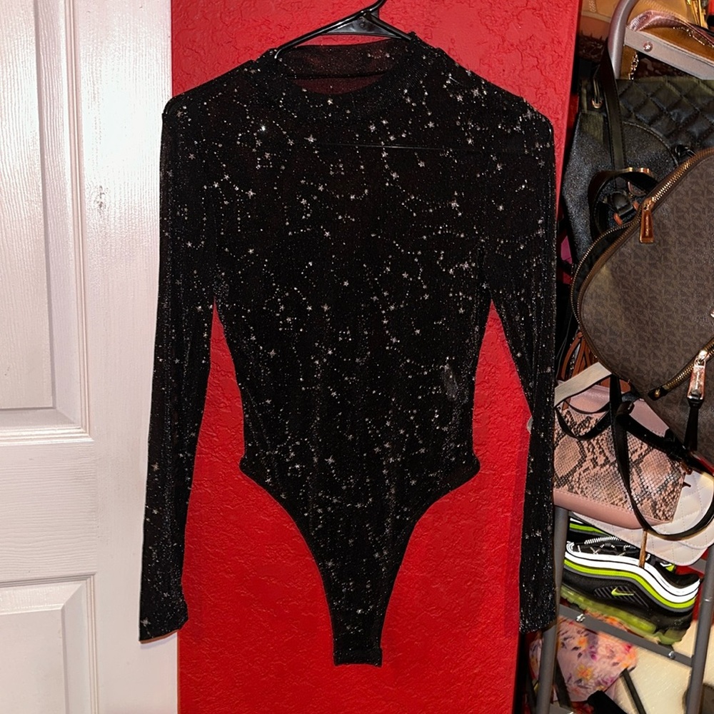 SHEIN sheer long sleeve bodysuit